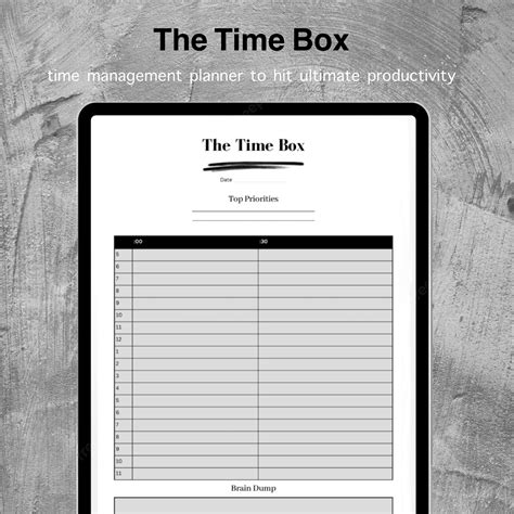 Daily Timebox Planner Printable Pdf Template To Do List Time Management