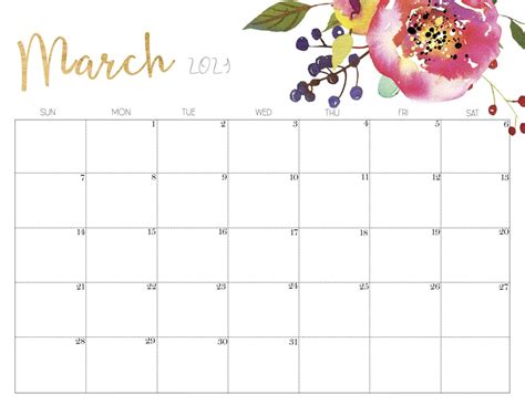 Floral March Desk Calendar Free Calendar Template Calendar