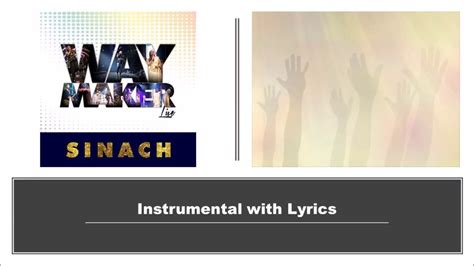 Way Maker By Sinach Version 2 Instrumental Wlyrics Youtube Music