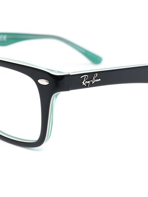 Ray Ban Rectangular Frame Glasses Black Farfetch