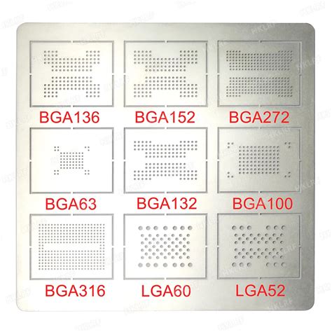 Stencil Template BGA IC Reball For BGA136 BGA152 BGA272 BGA63 BGA132