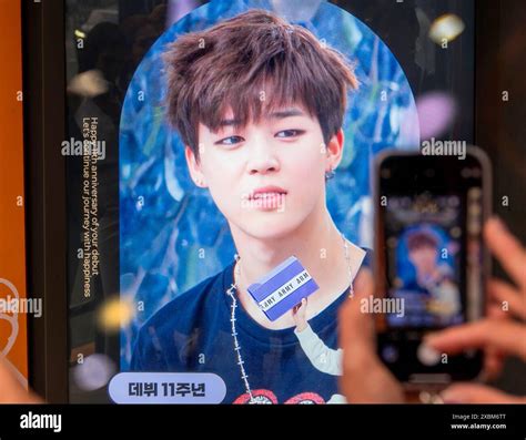 Bts Jimin June 12 2024 A Taxi Stop Installed With A Led Screen