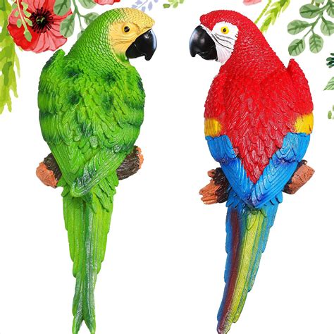 Oececr Parrot On Stump Statue Macaw Parrot Tree Hugger