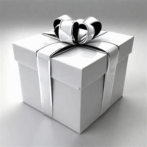 Premium AI Image | White gift box with white ribbon in white background