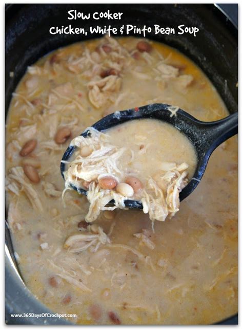 Slow Cooker Chicken White Bean And Pinto Bean Soup 365 Days Of Slow Cooking And Pressure Cooking