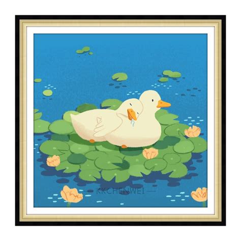 Ks Diamond Painting Duck Cartoon Painting Anime Style Home Decoration