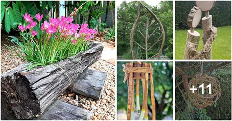 Garden Decoration Ideas By Using Branches And Logs