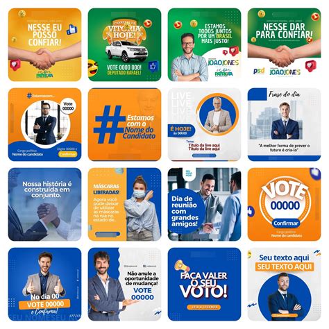 Pack Canva Campanha Politica 70 Artes Editável Elo7