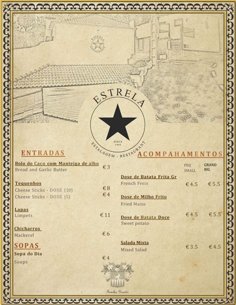 Menu Restaurante Estrela Em Funchal Thefork