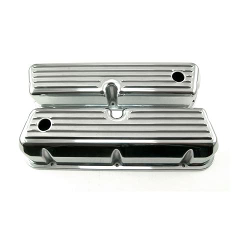 Fits Ford Sb 289 302 351 Windsor Classic Finned Aluminum Valve Covers Tall Ebay