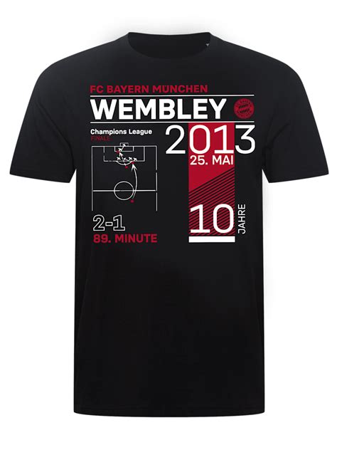 Unisex T Shirt 10 Jahre Wembley 2013 Offizieller Fc Bayern Store