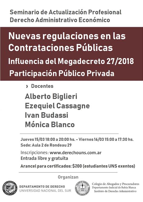 Y Seminario De Actualizaci N Profesional Nuevas Regulaciones