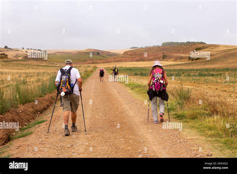 Pilgrims Walking The Camino De Santiago Pilgrimage Route The Way Of St