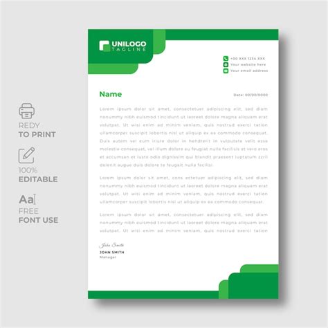 Premium Vector Corporate Modern Professional Letterhead Design Template