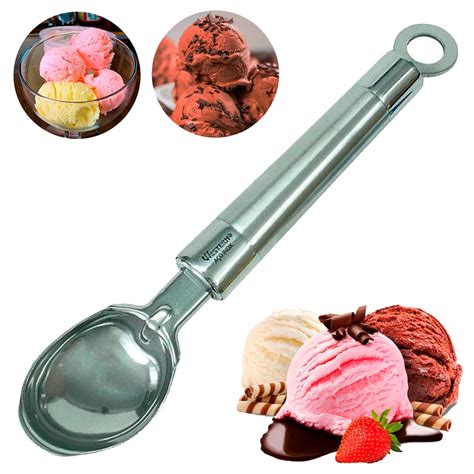 Concha Colher Pegador De Sorvete Bola Em A O Inox Cromado Cm Shopee