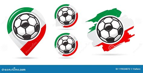 Italian Football Vector Icons Soccer Goal Set Of Football Icons Stock