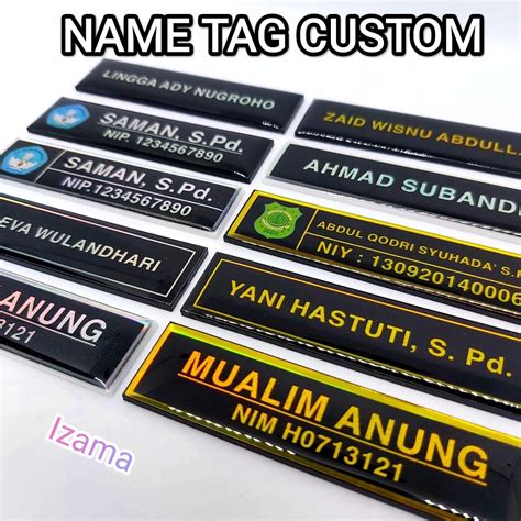 Jual Name Tag Custom Nama Dada Akrilik Murah Papan Nama Dada Shopee