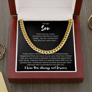 To My Son On His Wedding Day Mother To Son Wedding Gift Cuban Chain