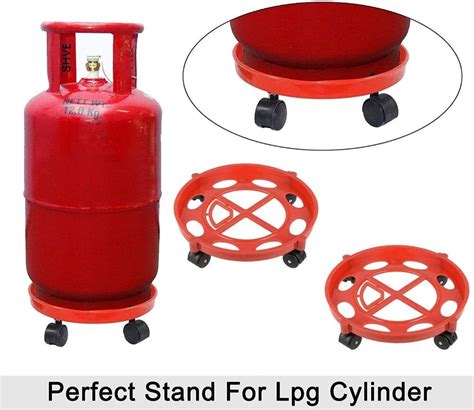 Fiederich Red Gas Cylinder Stands Lpg Cylinder Trolley Easily Movable