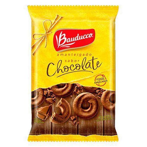 Biscoito Doce Bauducco Amanteigado Chocolate Pacote 335G Rosquinha