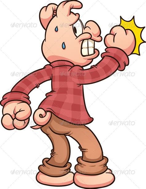 Scared Pig Knocking Pig Cartoon Vector Graphics Design Cartoon