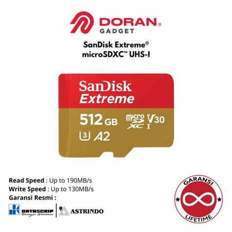 Jual Micro SD 512 GB 512GB Sandisk Extreme UHS-I microSDXC speed up to ...