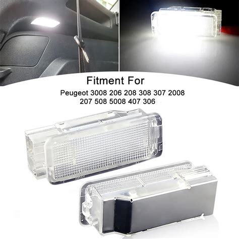 L Mpada De Carga Tronco LED Para Peugeot Footwell Sob Porta Luva Luz Da