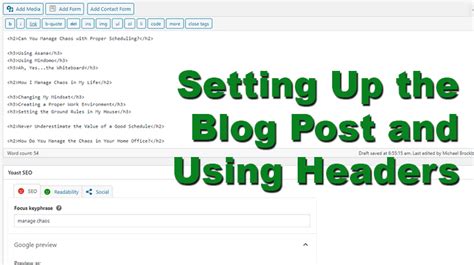 Blogging An Example Of How I Set Up A Blog Post