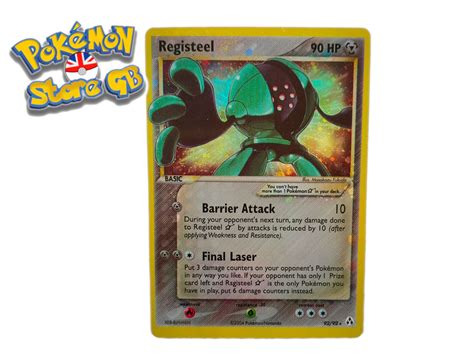 Registeel Gold Star Holo Pokemon Card Ex Legend Maker Etsy Uk