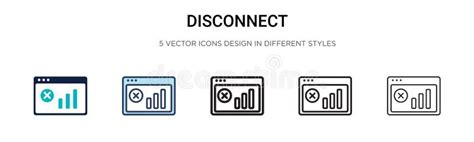 Disconnect Icon In Filled Thin Line Outline And Stroke Style Vector