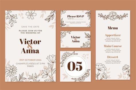 Free Vector Floral Wedding Logo Template Design