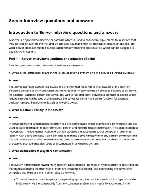 Server Interview Questions And Answers Pdf Active Directory