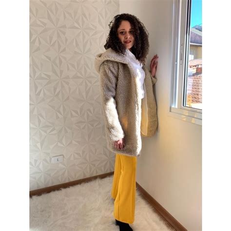 Casaco Teddy Nude Capuz Shopee Brasil