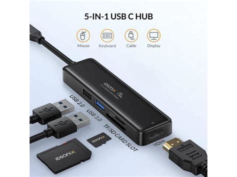 Usb C Hub K Hz Idsonix Usb C Multiport Adapter With K Hdmi Usb