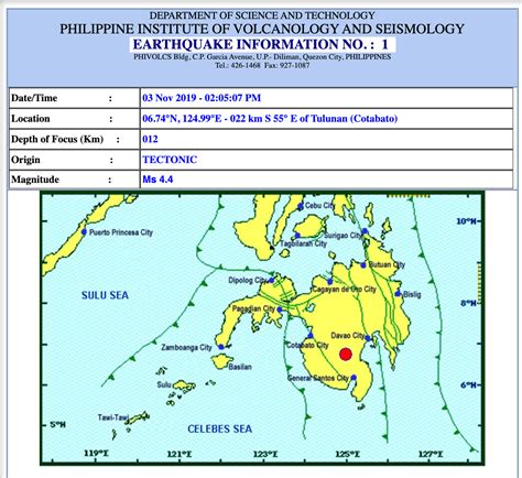 4 4 Magnitude Quake Shakes Tulunan Cotabato Inquirer News