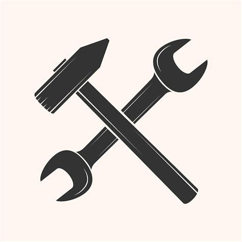 Premium Vector Hammer And Wrench Art Illustration