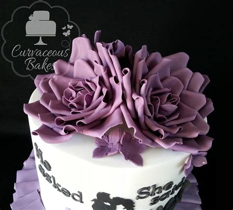 Engagement Silhouette Ruffle Cake Cake By Cakesdecor