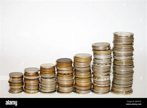 Piles Of Coins Stock Photo Alamy