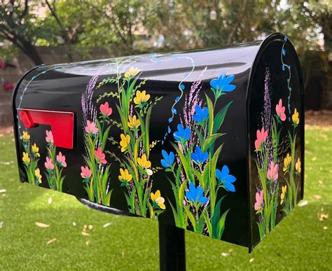 Jumbo Mailbox Custom Hand Painted, Handmade, Black Steel Metal Extra ...