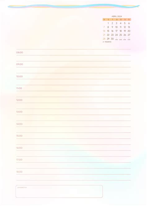 Pagina Dia E Horas Planner Colorfull Fazendo A Nossa Festa