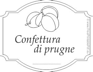 Etichetta Per Confettura Di Prugne PDF Liberi Di Stampa