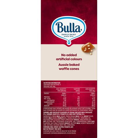 Bulla Creamy Classics Choc Caramel Peanut Ice Cream Cones Pack