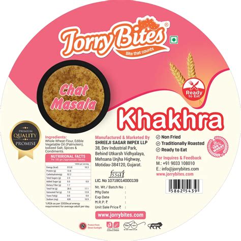 Jorrybites Gujarat Chat Masala Khakhra Months Packaging Size G