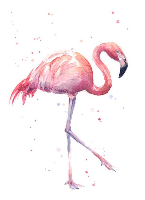 Flamingo Kunst Rosa Flamingo Aquarell Flamingo Druck Etsy