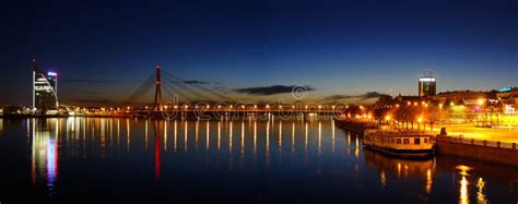 Panorama of Riga stock image. Image of bridge, riga, water - 1660989