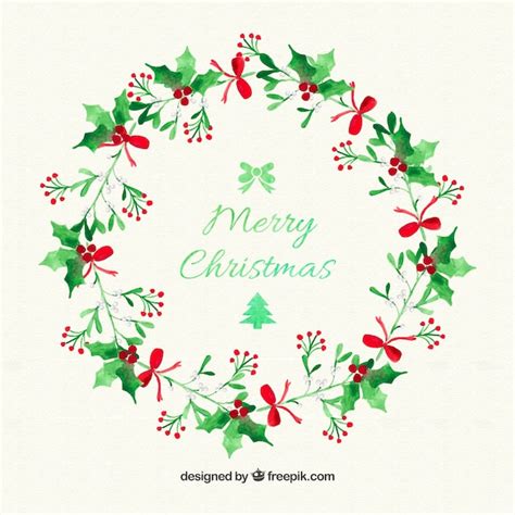 Free Vector | Christmas mistletoe wreath