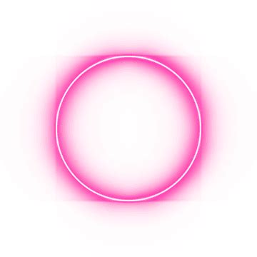 A Pink Neon Circle On A White Background