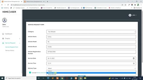 Vehicle Service Management System Using PHP V2 0 PHPGurukul YouTube