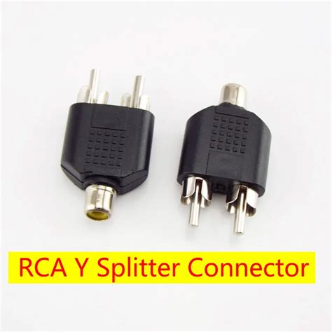 1 Conector RCA Y Enchufe Divisor 1 Convertidor Hembra A 2 Macho Para AV