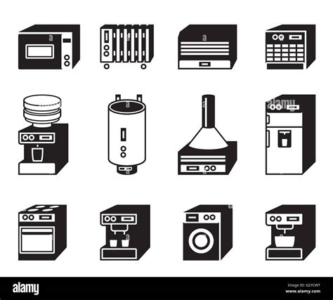 Household Appliances Icon Set Vector Illustration Stock Vector Image